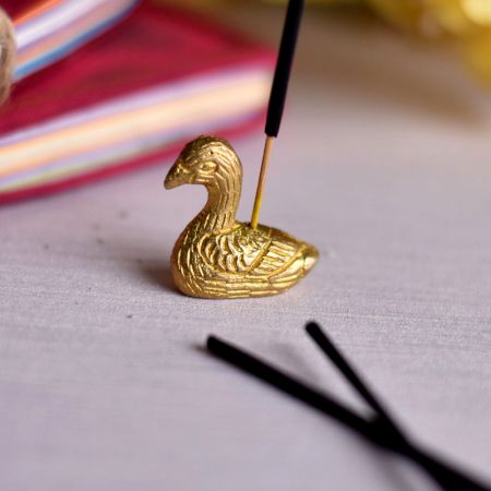 Golden Brass Duck Incense Stick Holder